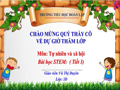 Bài giảng Stem Tự nhiên & Xã hội 3 - Bài 15: Bề mặt Trái Đất (Tiết 3) - Vũ Thị Duyên