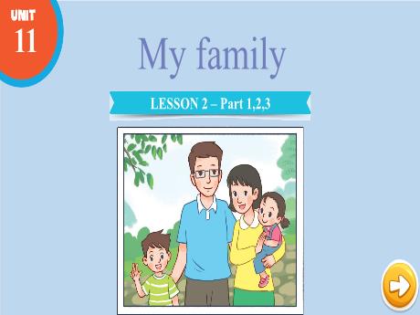 Bài giảng Tiếng Anh 3 - Unit 11: My family - Lesson 2 - Period 3