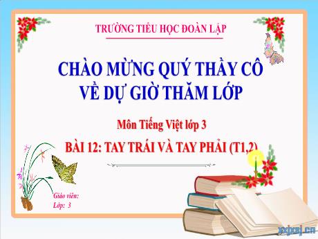 Bài giảng Tiếng Việt 3 - Bài 12: Tay trái và tay phải (Tiết 1+2) - Trường Tiểu học Đoàn Lập
