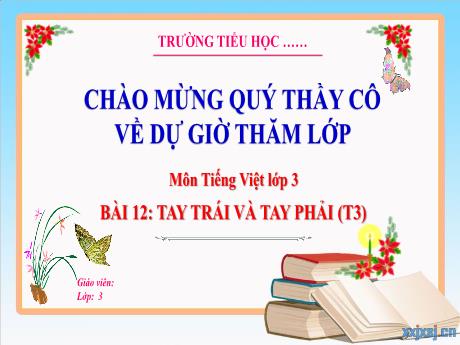 Bài giảng Tiếng Việt 3 - Bài 12: Tay trái và tay phải (Tiết 3) - Trường Tiểu học Đại Bản 2