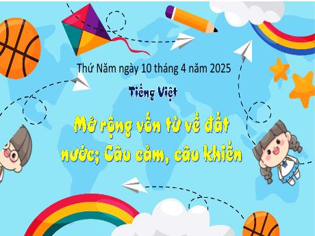 Bài giảng Tiếng Việt 3 - Bài: Mở rộng vốn từ về đất nước. Câu cảm, câu khiến - Năm học 2024-2025