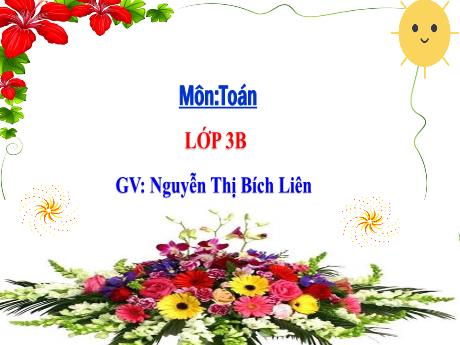 Bài giảng Toán 3 - Bài 13: Tìm thành phần trong phép nhân, phép chia (Tiết 1) - Nguyễn Thị Bích Liên