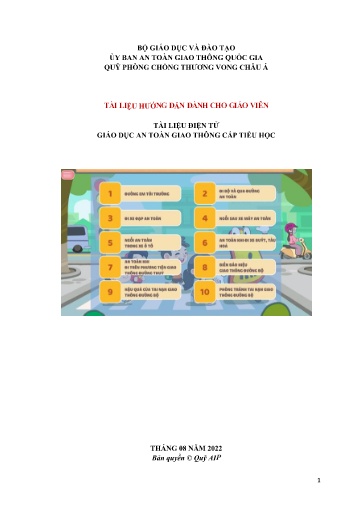 Tài liệu điện tử giáo dục an toàn giao thông cấp Tiểu học